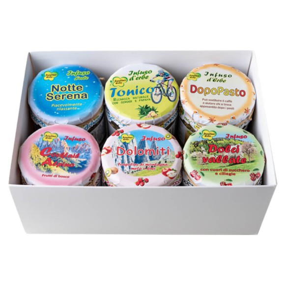 Confezione con 6 vasetti infusi