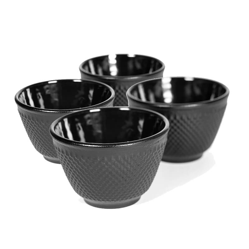 tazze-yunnan Set di 4 tazze Yunnan in ghisa da 0,12L, perfette per teiere in ghisa, con finitura opaca e smalto interno.Set di 4 tazze Yunnan in ghisa da 0,12L, perfette per teiere in ghisa, con finitura opaca e smalto interno.
